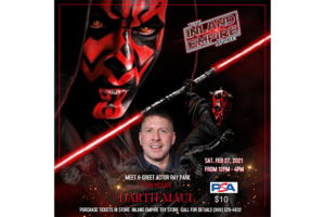 Iconic STAR WARS villain actor Ray Park (Darth Maul) visits the Inland Empire this Saturday for a Meet & Greet with fans